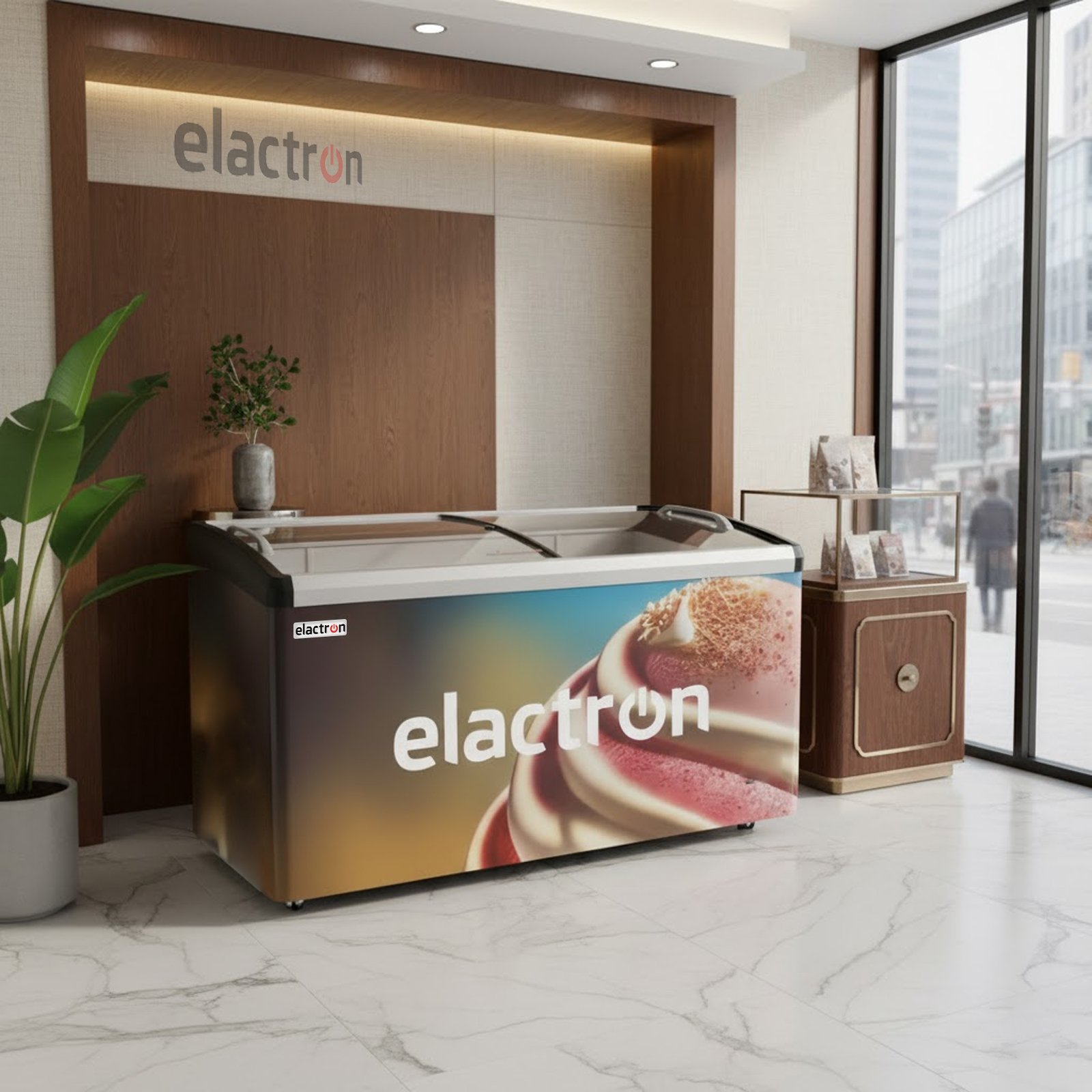 CONGELATEUR ELACTRON HORIZONTAL 400LITRES VITRINE SD246JY
