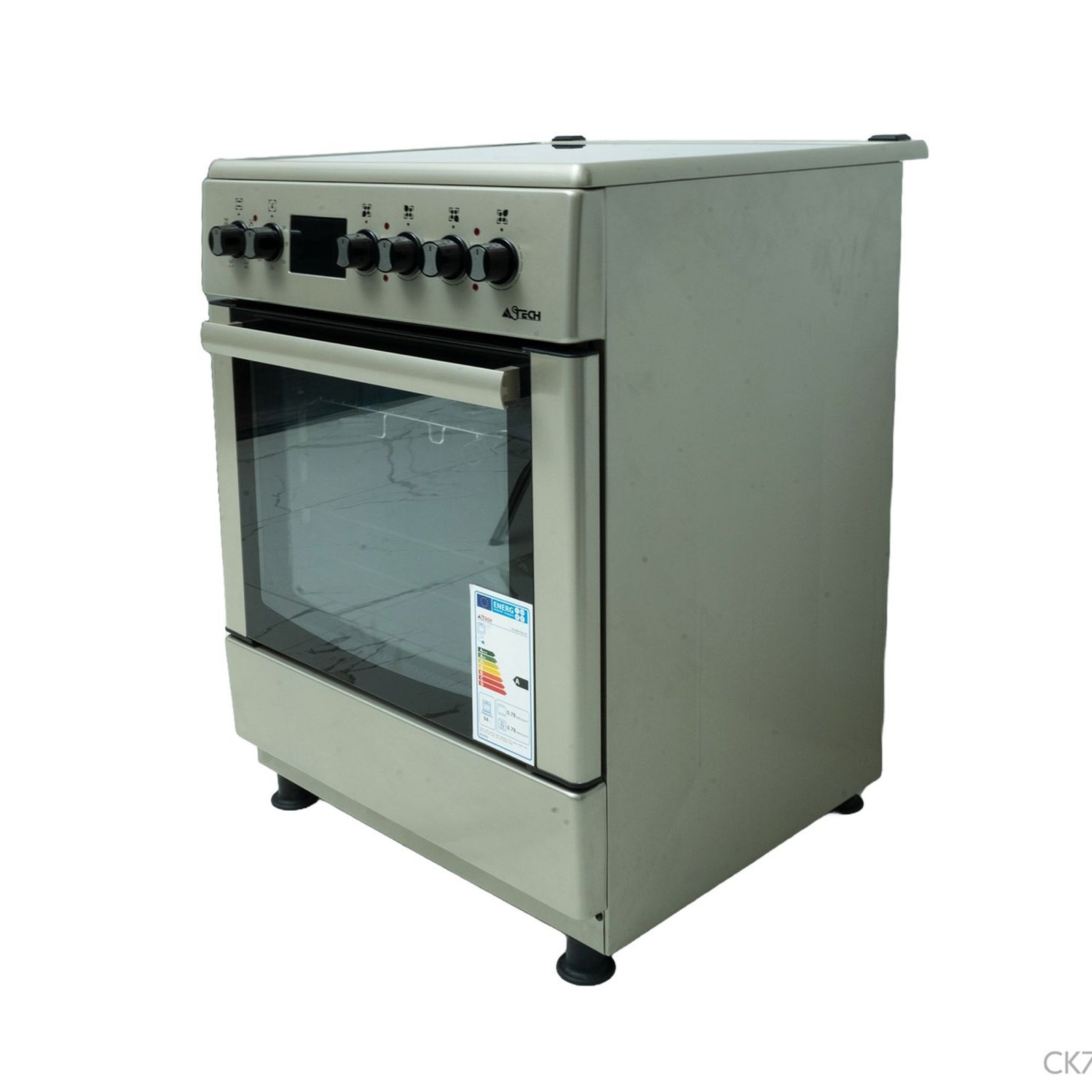 CUISINIERE ASTECH 4FEUX 60X60 ELECTRIQUE AVEC FOUR ELCTRIQUE INOX CK78PLFOEL