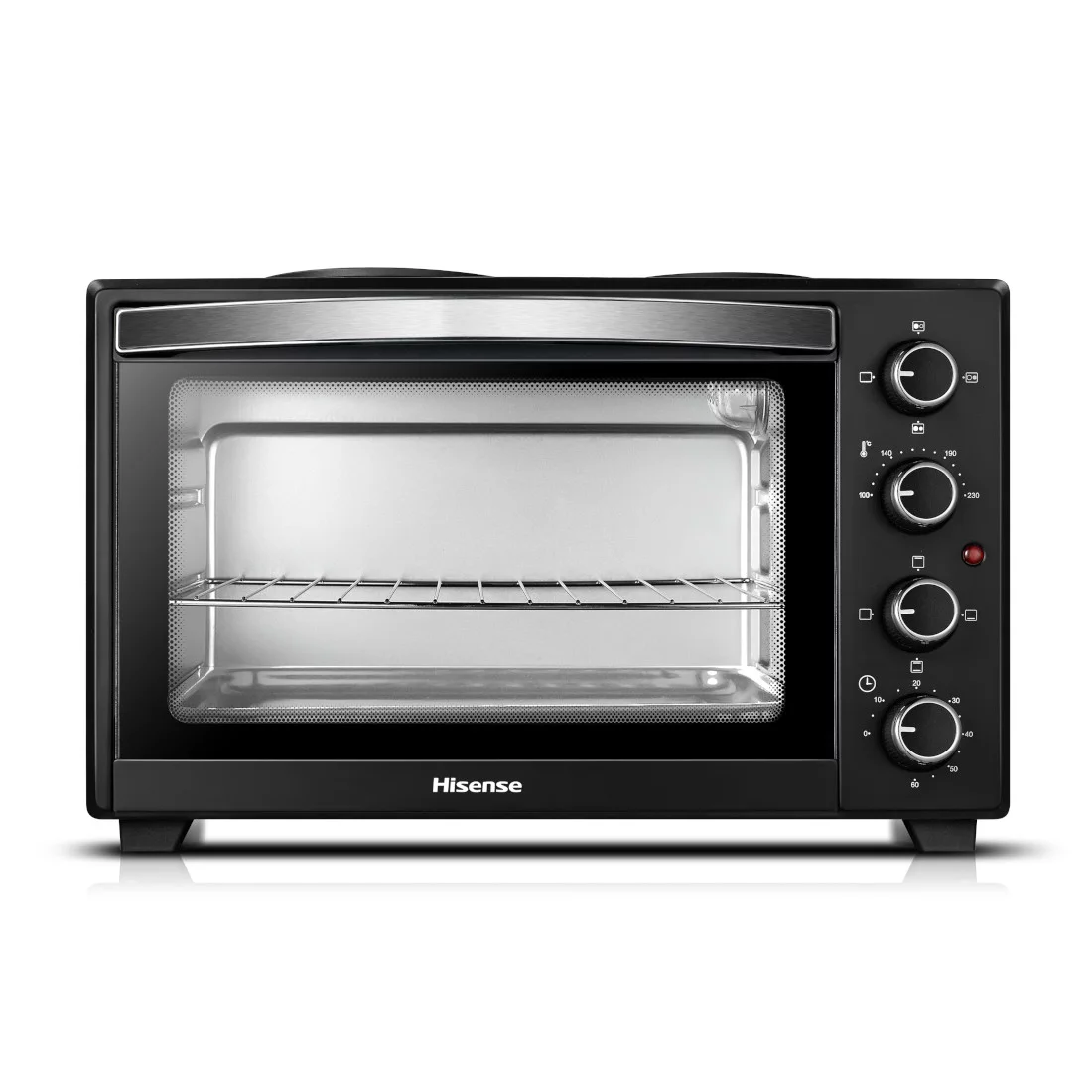 FOUR HISENSE AVEC 2FEUX ELECTRIQUE EN HAUT 28LITRES NOIR H28TOBKPL16