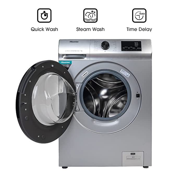 MACHINE A LAVER HISENSE 7KG FRONT LOAD GRIS WFVB7012MT