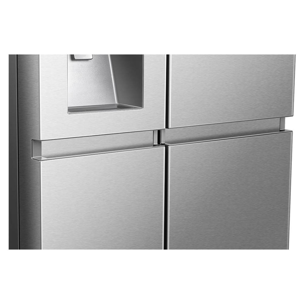 REFRIGERATEUR HISENSE SIDE BY SIDE 4PORTES 628L AVEC FONTAINE INVERTER WIFI INOX RS82WS4SB