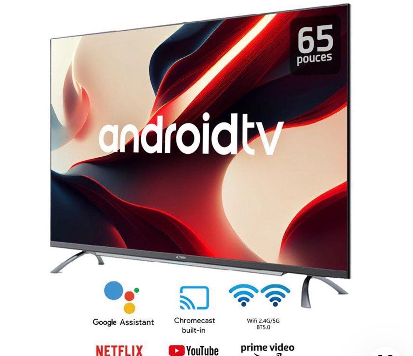 TELEVISEUR ASTECH 65'' SMART ANDROID QLED SOUNDBAR 65GX350QD